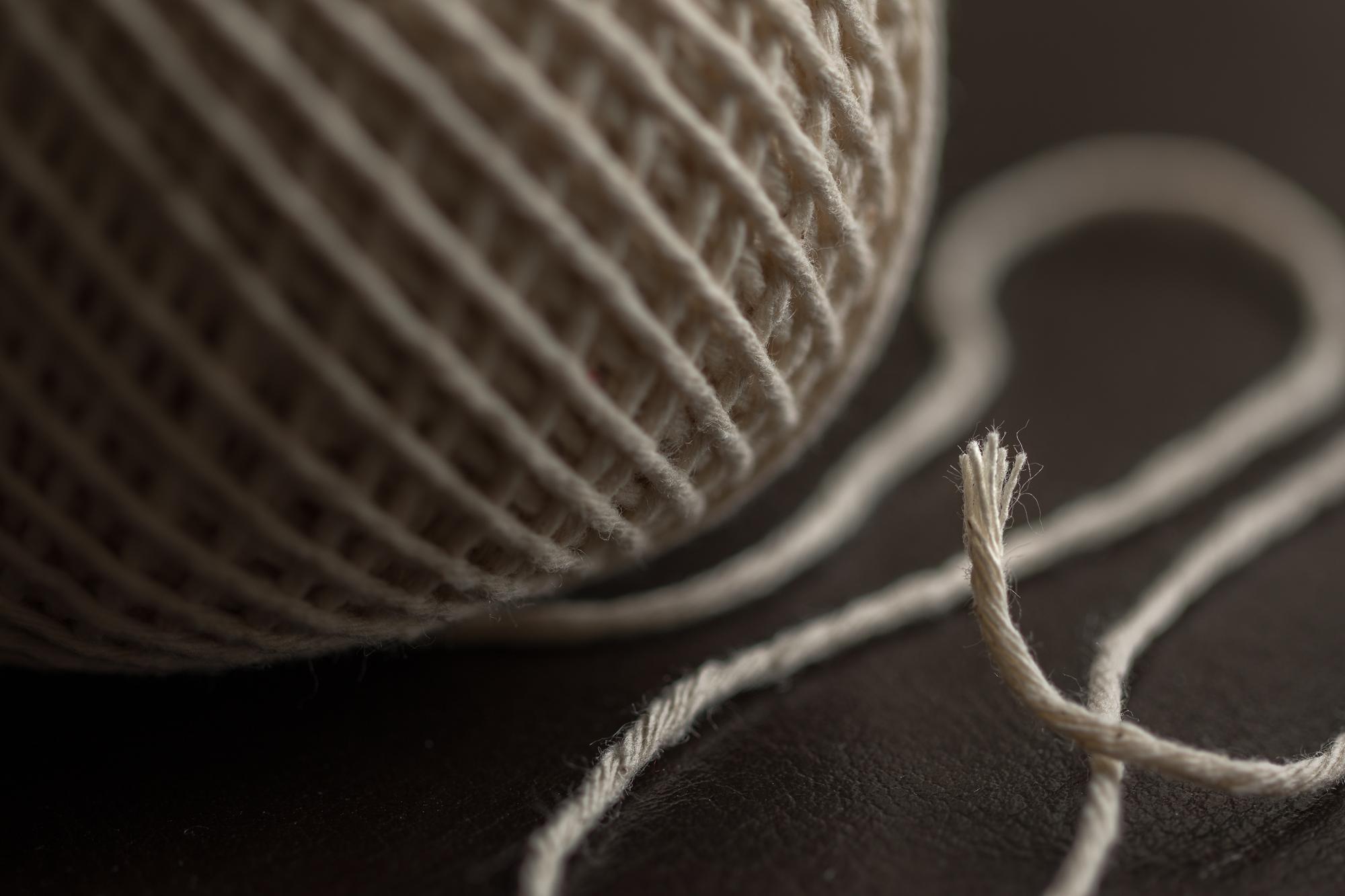Close-up thread texture and shadow play